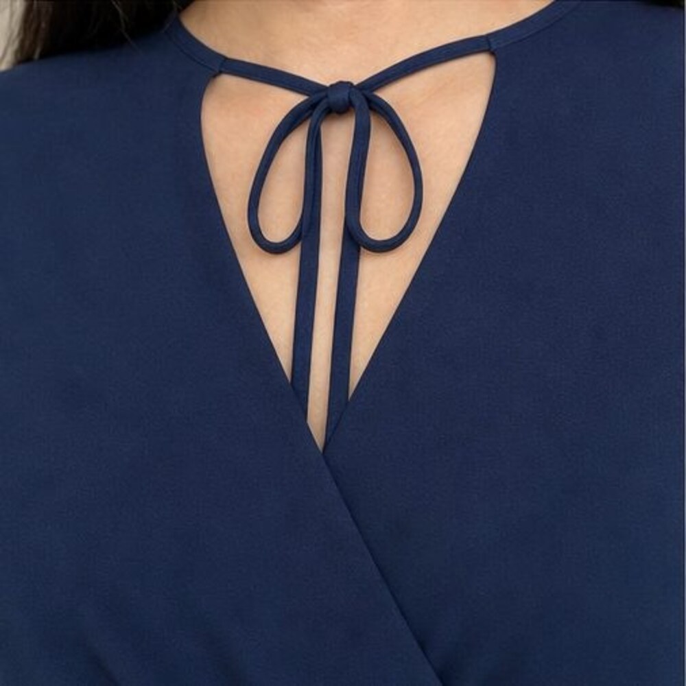 Navy Ruffle Blouse - Picture 4 of 6
